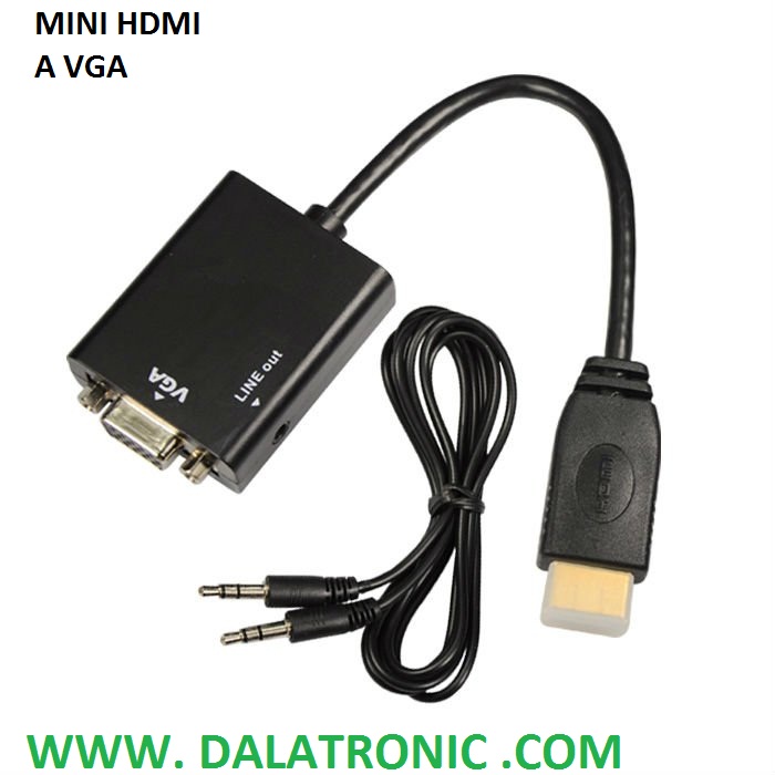 INCLUYE ADAPTADOR DE 3.5MM PARA SONIDO dispositivos Mini HDMI a dispositivos VGA monitor de PC, proyector, TV pantallas Convierte la señal Mini HDMI a VGA